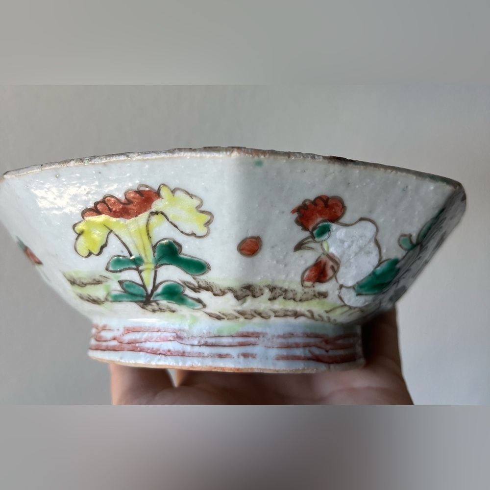 Chinese Antique Handcrafted Octagonal Bowl